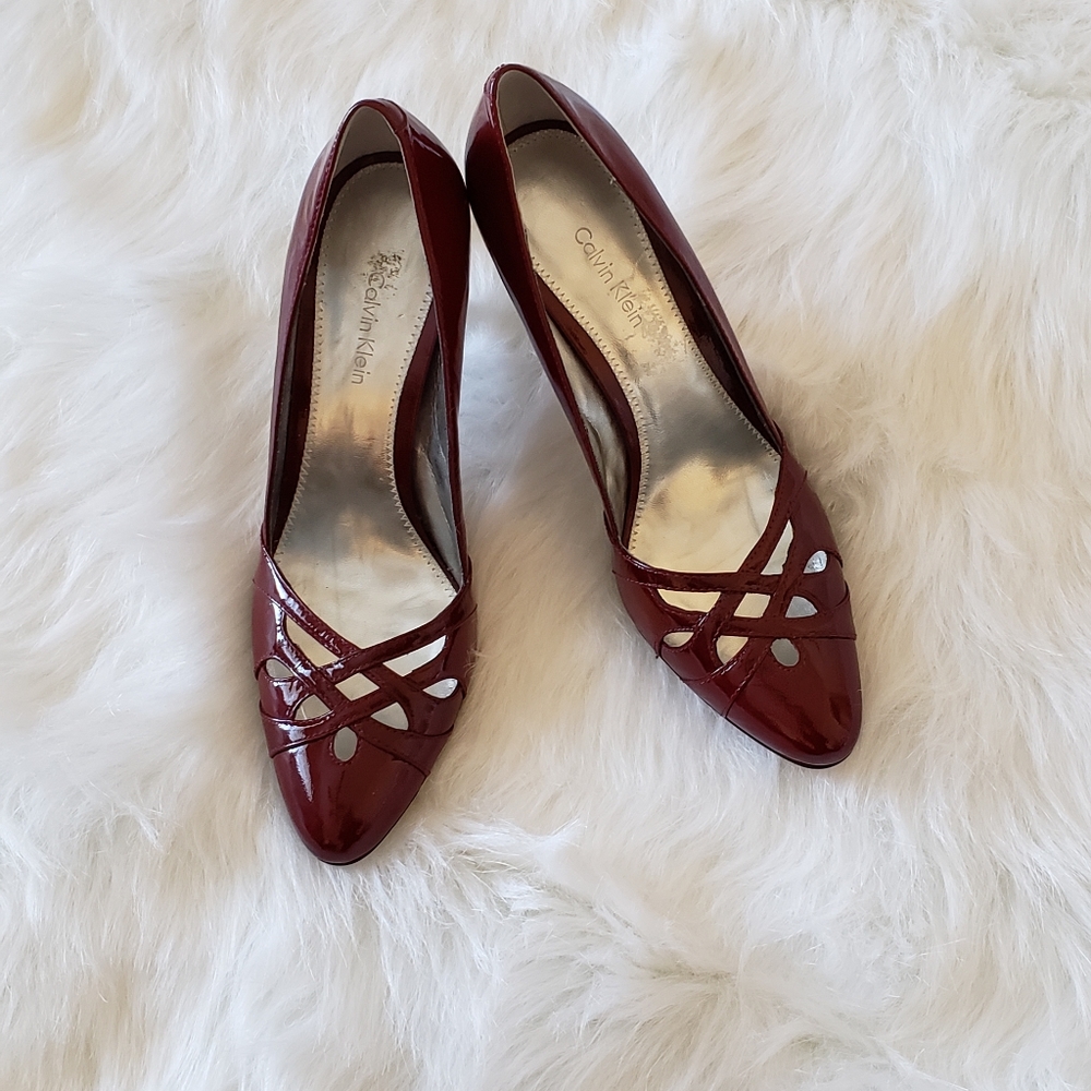 CALVIN KLEIN VALENCIA PATENT LEATHER HEELS
